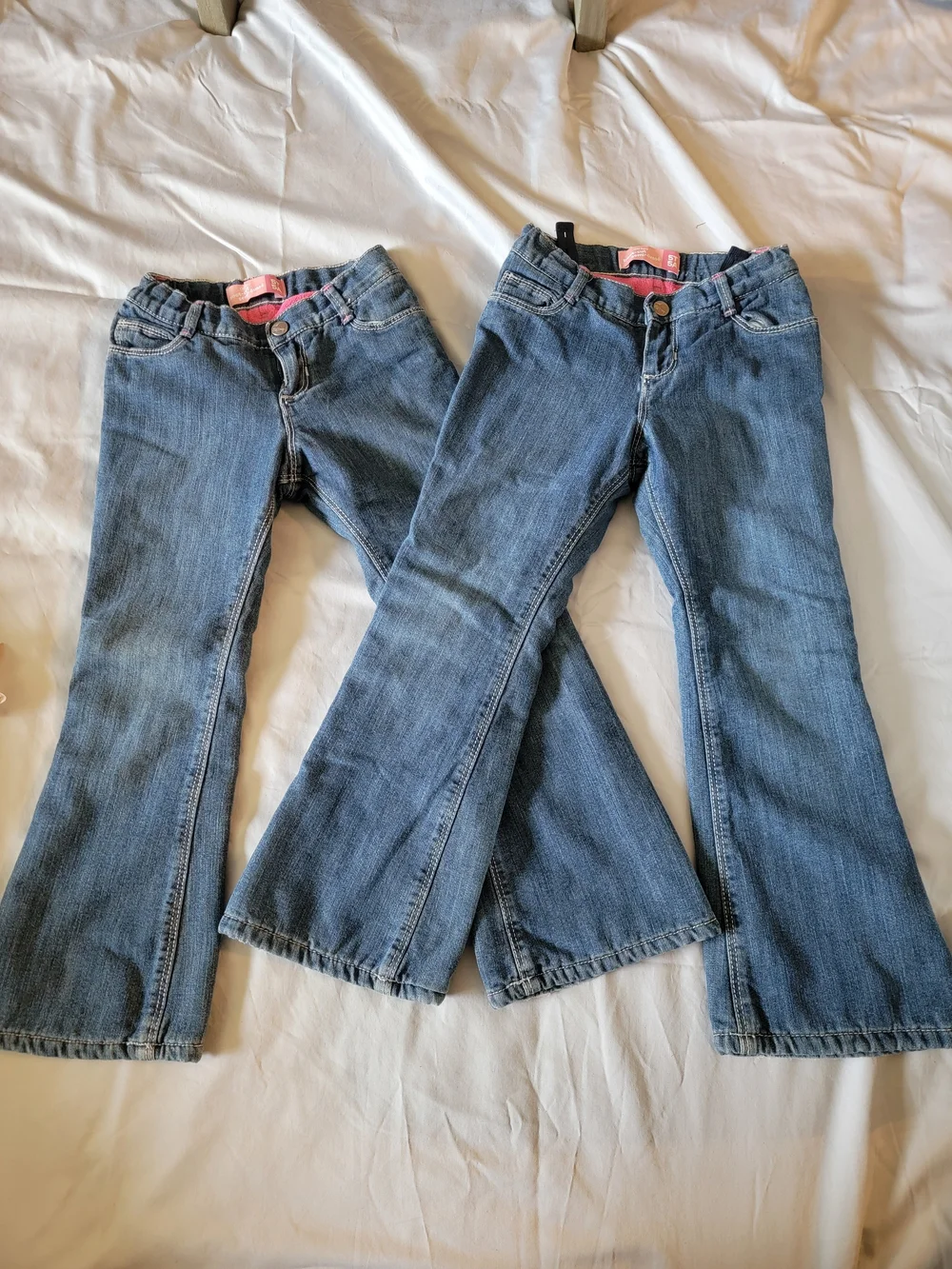 Girls Old Navy Red Plaid Shirt And 2 Jeans Lot